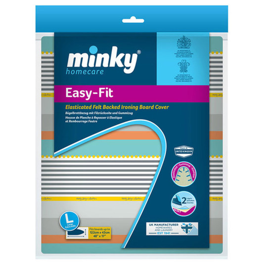 Minky Easy Fit Strong Elasticated Ironing Board Cover - Large - 122 x 43cm