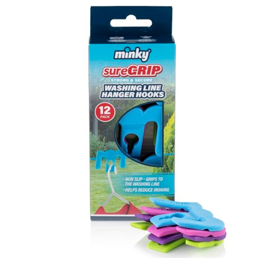Minky Sure Grip Washing Line Hanger Hooks 12pk