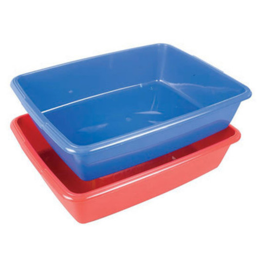Whitefurze Large 48cm Cat Pet Plastic Litter Tray - Assorted Colours