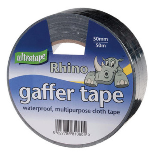 Ultratape/Rhino 50m Gaffa Cloth Tape 50mm Black