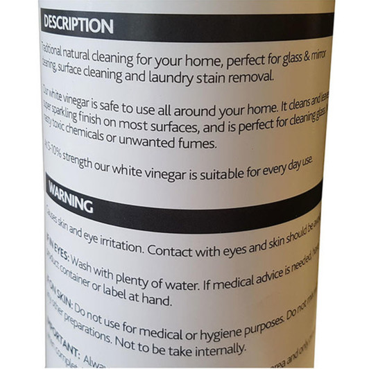 Wilsons Bulk White Vinegar 5-10% Acidity - 1 Litre