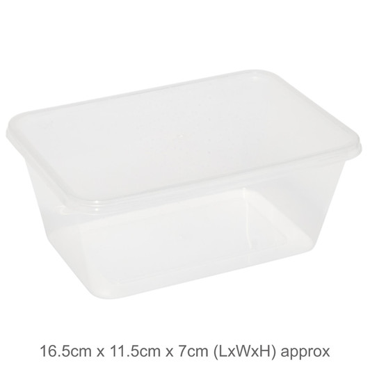 Caroline Plastic Trays with Lids - 1000ml - 4 Pack
