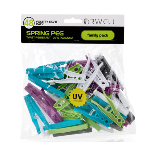 Orwell Push On Extra Strong Plastic Pegs - 50 Pack