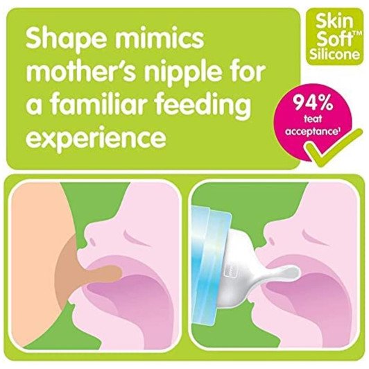 MAM Feel Good Glass Ergonomic Bottle│Includes Medium Flow Teat│Unisex│260ml│2m+