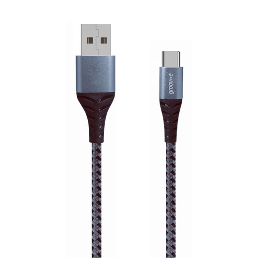 Groov-e GVMA005SG USB-C to USB-A Charging Cable 1M Braided - Space Grey