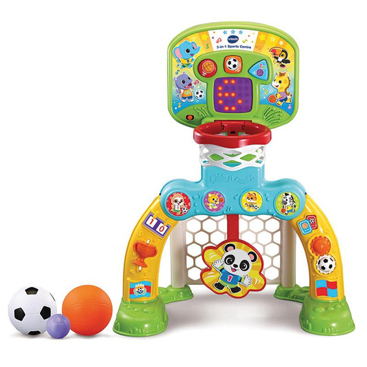 VTech 3-in-1 Sports Centre, Baby Interactive Toy with Colours and Sounds, Educational Games for Kids, Learning Toys with Role-Play, Suitable for Baby Boys and Girls from 12 to 36 Months (Yellow/Blue)