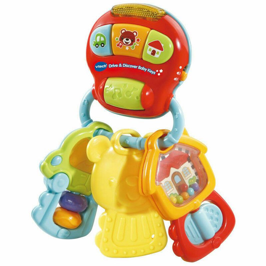 VTech Drive & Discover Baby Keys, Rattle Toy with Sounds and Phrases, Learning Toy for Sensory Play, Baby Teether with Interactive Features, Suitable for Girls and Boys from 0 Months