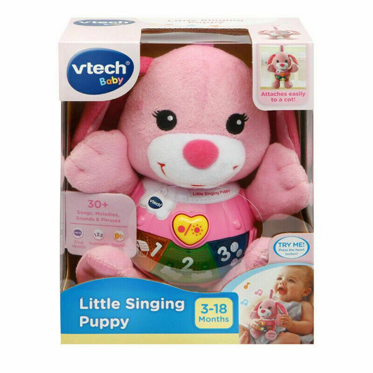 VTech 502353 Little Singing Puppy, Educational Toy, Baby Musical Interactive Toy with Lights and Sounds, Gift Suitable for 3, 6, 12 Month Boys and Girls, Pink, 5.0 cm*11.0 cm*11.0 cm