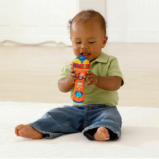 VTech Sing Along Microphone for Kids | Toddler Toy Microphone with Amplified Voice Effect and Animal Sounds | Educational Toys for Boys & Girls 1, 2, 3+ Year Olds, 78763