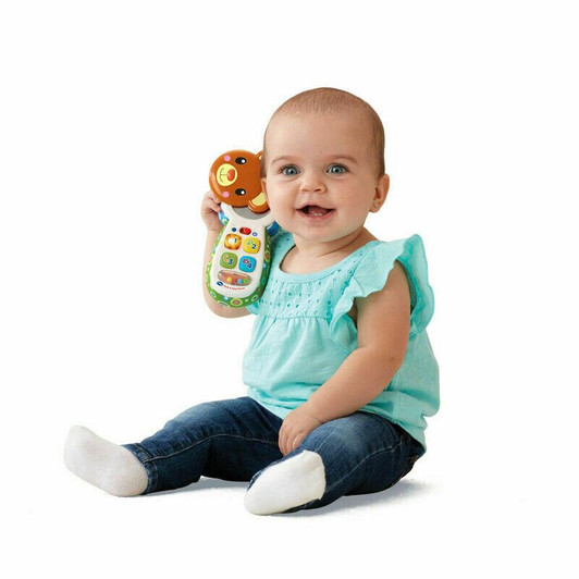 VTech Peek and Play Phone, Kids Mobile Phone Toy, Educational Toy for Sensory Play, Gift for Babies, Suitable for Girls and Boys Aged 3 Months +, Multicolour
