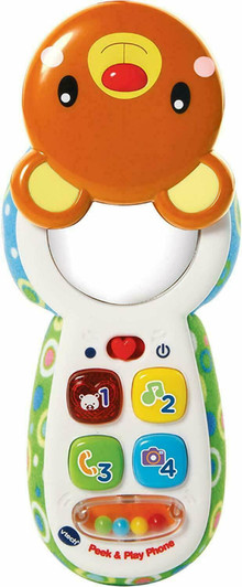 VTech Peek and Play Phone, Kids Mobile Phone Toy, Educational Toy for Sensory Play, Gift for Babies, Suitable for Girls and Boys Aged 3 Months +, Multicolour