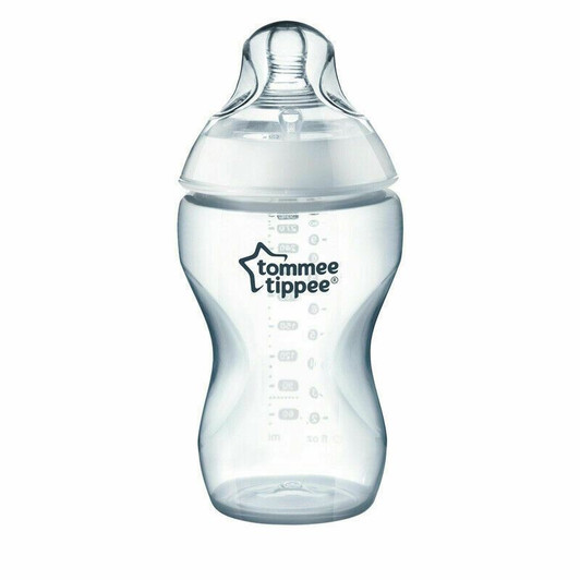 Tommee Tippee Closer to Nature Baby Bottles, Breast-Like Teat with Anti-Colic Valve, 340ml, Pack of 2, Clear
