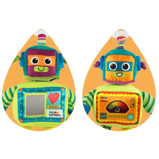 LAMAZE Rusty the Robot, Clip on Pram and Pushchair Newborn Baby Toy, Sensory Toy for Babies Boys and Girls from 0 to 6 Months