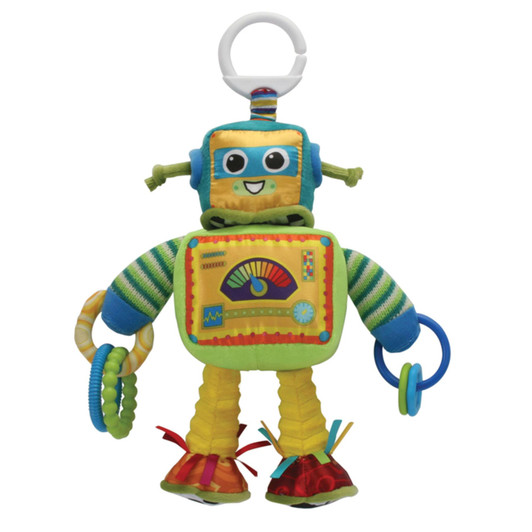 LAMAZE Rusty the Robot, Clip on Pram and Pushchair Newborn Baby Toy, Sensory Toy for Babies Boys and Girls from 0 to 6 Months