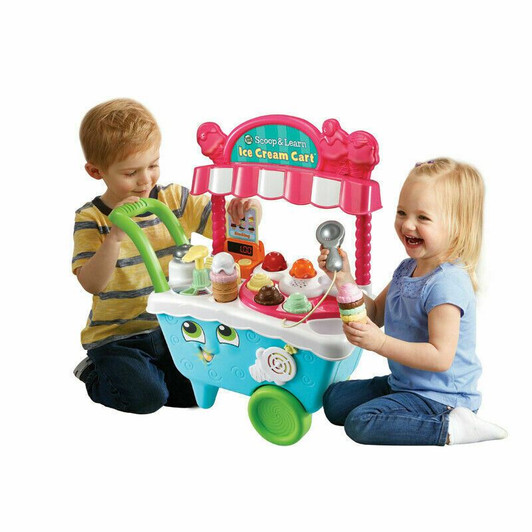 LeapFrog 600703 Scoop & Learn Pretend Toddler Toy for Role Play Food and Magic Ice Cream Scooper Scoop/Learn Cart Set, Various