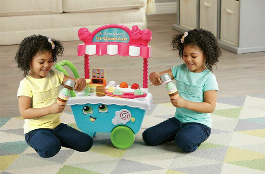 LeapFrog 600703 Scoop & Learn Pretend Toddler Toy for Role Play Food and Magic Ice Cream Scooper Scoop/Learn Cart Set, Various