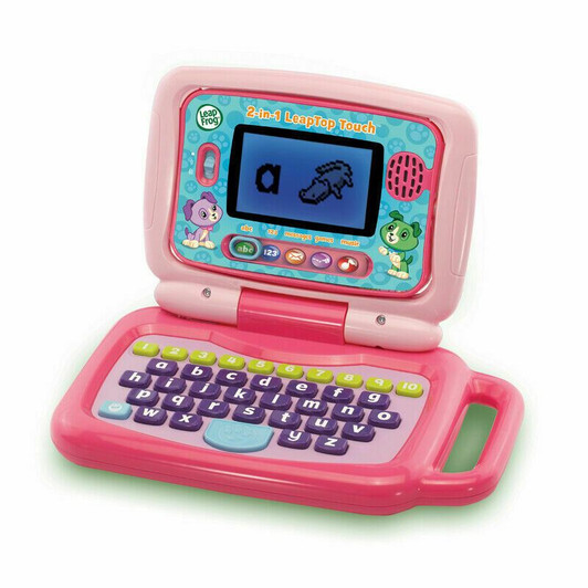 LeapFrog 2 in 1 LeapTop Touch Laptop, Pink, Learning Tablet for Kids with 10 Modes of Play, Kids Laptop with Letters, Numbers, Vocabulary and Animals, Learning Toy Laptop for Kids Ages 2 Years +
