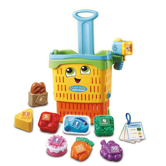 LeapFrog Count-Along Basket & Scanner, Roleplay Toy for Children, Interactive Learning Toy for Pretend Play, Play Set with Food, Shapes and Colours, Imaginative Play for Kids Aged 2 Years +