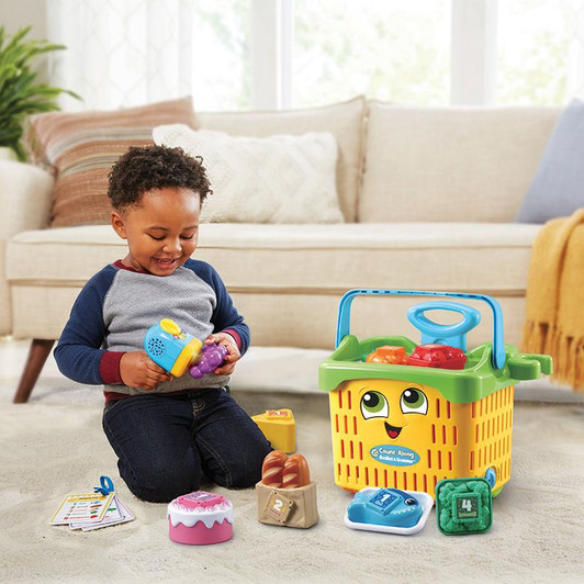 LeapFrog Count-Along Basket & Scanner, Roleplay Toy for Children, Interactive Learning Toy for Pretend Play, Play Set with Food, Shapes and Colours, Imaginative Play for Kids Aged 2 Years +
