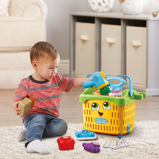 LeapFrog Count-Along Basket & Scanner, Roleplay Toy for Children, Interactive Learning Toy for Pretend Play, Play Set with Food, Shapes and Colours, Imaginative Play for Kids Aged 2 Years +