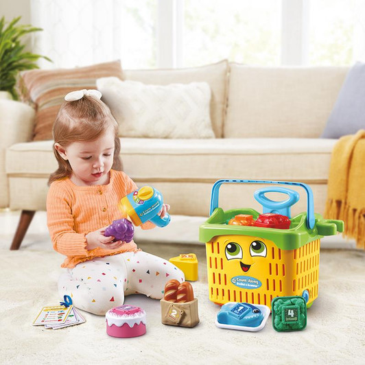LeapFrog Count-Along Basket & Scanner, Roleplay Toy for Children, Interactive Learning Toy for Pretend Play, Play Set with Food, Shapes and Colours, Imaginative Play for Kids Aged 2 Years +