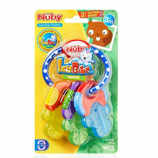 Nuby IcyBite Keys – Soothing Teether | Multiple Teething Surfaces | Refrigerator Safe | Suitable from 3 Months Plus