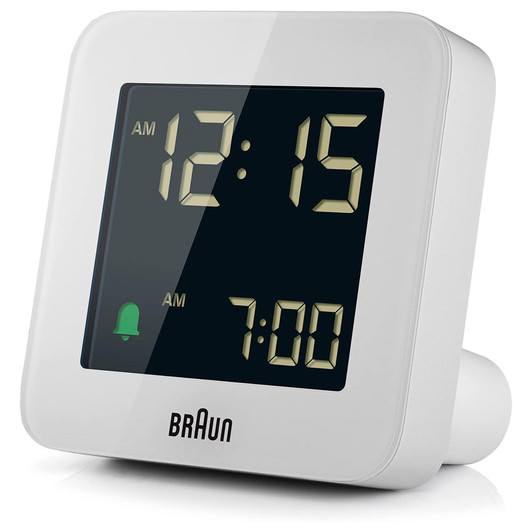 Braun BC09W Digital Alarm Clock with Snooze - White