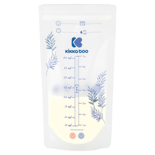 Kikka Boo Milk Storage Bags With Temperature Sensor, Fridge & Freezer Safe│25Pk