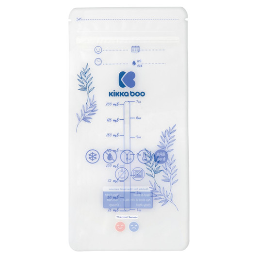 Kikka Boo Milk Storage Bags With Temperature Sensor, Fridge & Freezer Safe│25Pk