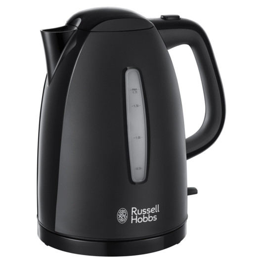 Russell Hobbs 21271 Textures Plastic Kettle|1.7 L|3000 W|Washable Filter|Black