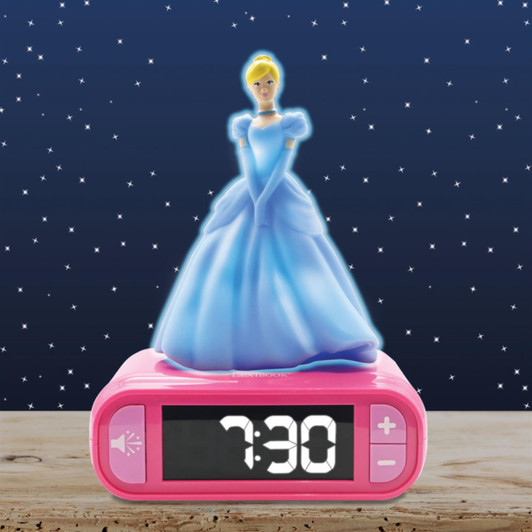 Lexibook RL800DP 3D Disney Princess Childrens Clock with Night Light