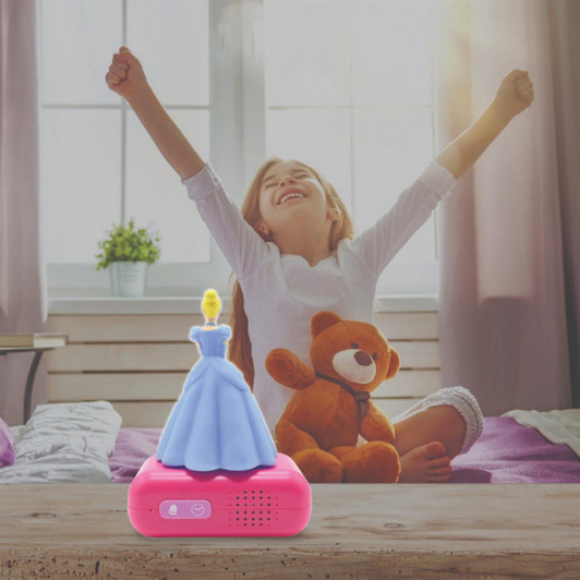 Lexibook RL800DP 3D Disney Princess Childrens Clock with Night Light