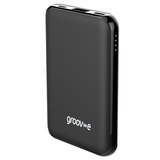Groov-e GVCH5000BK Portable Power Bank│Dual Input & Output Ports│Black│InUK