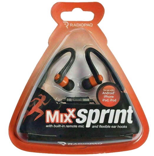 Mixx wired 3.5mm Jack In-Ear Earphones with Mic - Black/Orange