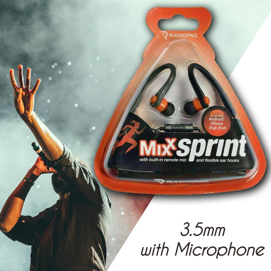 Mixx wired 3.5mm Jack In-Ear Earphones with Mic - Black/Orange