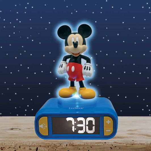 Lexibook RL800MCH 3D Mickey Mouse Childrens Clock with Night Light