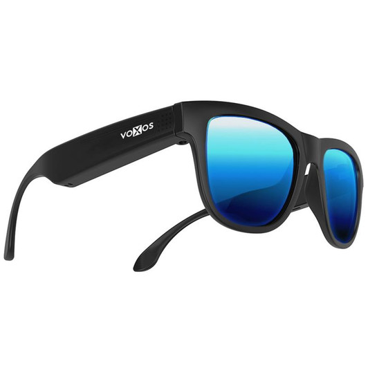 Voxos VXSA-BLU Bluetooth Bone Conduction Smartglasses - Mirrored Blue