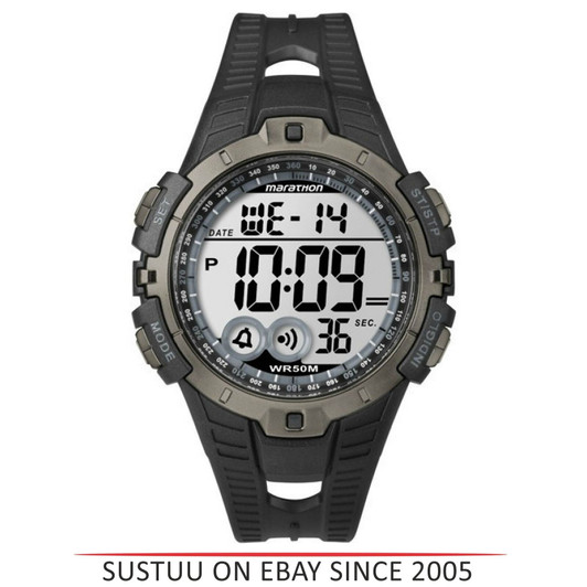 Timex T5K802 Men's Marathon Full-Size Watch Digital Water Resistance Black/Grey