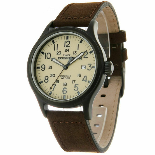 Timex T49963 Mens Expedition Watch Indiglo Night Light Date Nylon Strap - Brown