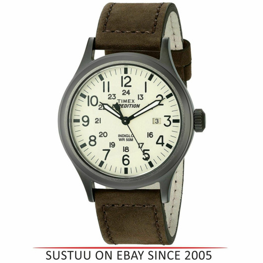 Timex T49963 Mens Expedition Watch Indiglo Night Light Date Nylon Strap - Brown