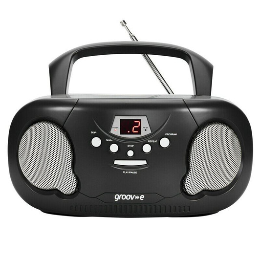Groov-e Original Boombox Portable CD Player with AM FM Radio LED Display