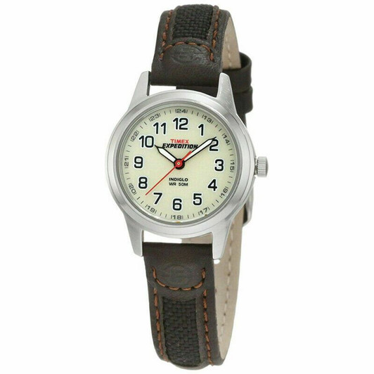 Timex Women's T41181 Expedition Scout Watch Leather & Nylon Strap Night Light
