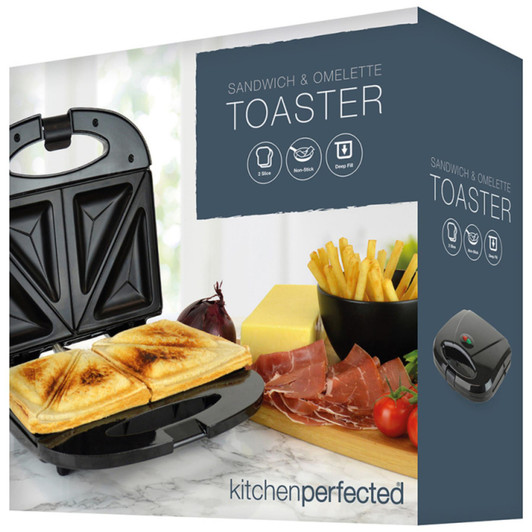 Lloytron Electric 2 Slice Sandwich Toaster/Omelette Maker/ 750w/ Non-stick