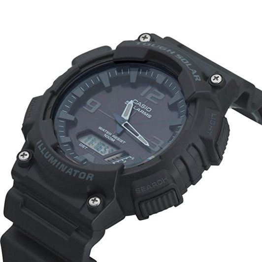 Casio Solar Power Analogue Watch for Men Water Resistant Dual Countdown Timers