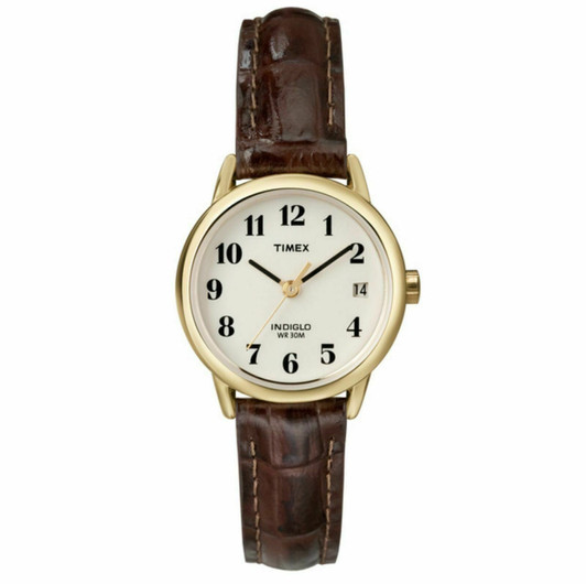 Timex T20071 Easy Reader Analouge Ladies Watch Leather Strap Night Light Brown