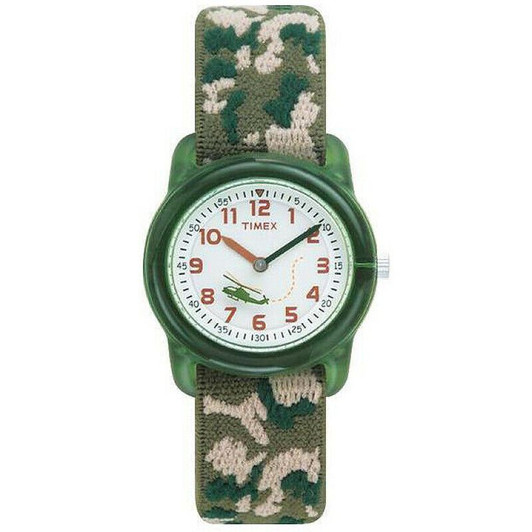 Timex T78141 Kidz Camouflage Watch Washable Elastic Fabric Strap Water Res. NEW