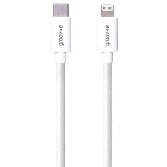 Groov-e MFI Lightning to USB-C Charging Cable 1M - White