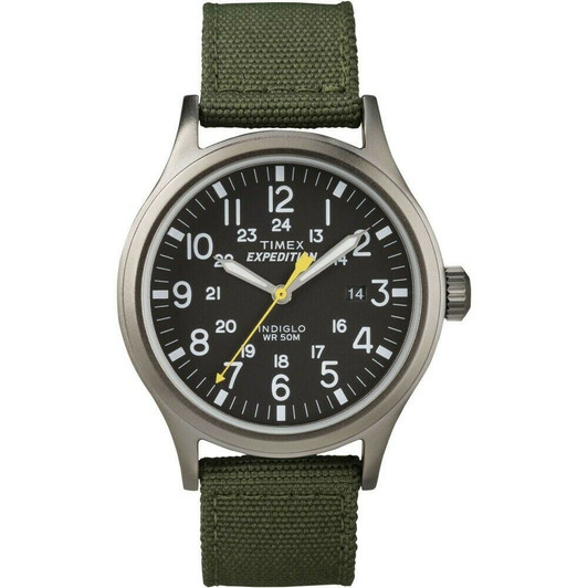 Timex T49961 Mens Expedition Watch Indiglo Night Light Date Nylon Strap - Green