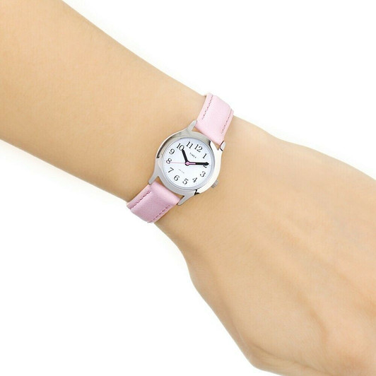 Timex T79081 My First Timex Children Kids Watch Analogue Dial Pink Leather Strap