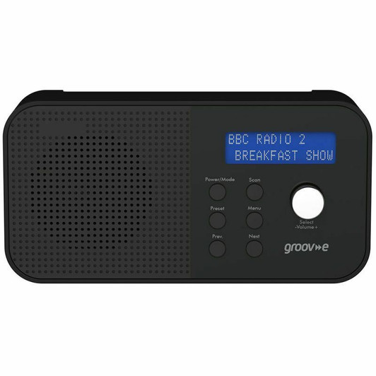 Groov-e GVDR04BK New Venice Portable DAB/FM Digital Radio Dual Alarm LCD Black